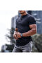 Men's Short Sleeve Judge Collar Button Front Viscose Blouse - 2