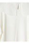 Peak New Season Ecru Baby Collar Embroidered Girls' T-Shirt - 6
