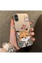 iPhone XS Max Compatible Heart-Themed Fox Rabbit Printed Case, Matching Cover for Friend and Couple