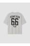 Vizyon New Season Gray Crew Neck Nyc Printed Men's T-Shirt - 6