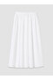 Lcw Modest White Flared Skirt with Elastic Waist - 5