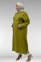 68044 Large Size Stone Print Detailed Double Tensel Tunic - Fat Green - 4