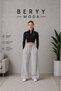 Winter Ruffled Double Black Gray Women's Sports Wide Leg Sweatpants - 5