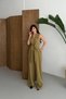 Women's Halter Neck Atlas Fabric Sleeveless Jumpsuit with Tie-Up Detail - 2