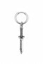 Unisex Silver Color Surgical Steel Dangle Wedge Blade Figured Hoop Earring 1 Piece - 3