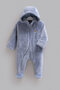 100% Cotton Baby Boy Romper with Hood, Plush Baby Romper with Gloves and Booties