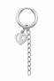 Unisex Silver Color Surgical Steel Dangle Moon Star Heart and Chain Figured Hoop Earrings 1 Piece