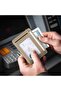 محفظة جلدية نحيفة بجيب أمامي، تصميم بسيط، حماية من تقنية RFID، حجم متوسط - 6