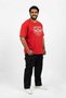 Red 100% Cotton Oversized Plus Size Men's Printed T-Shirt - 3XL 4XL 5XL 6XL 7XL 8XL 9XL 10XL 11XL T-Shirt - Relaxed Fit - 2