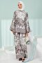Brown Patterned Tunic Trouser Suit - 2