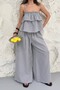 Women's Cotton Muslin Fabric Strap Top and Palazzo Pants Design Double Set - 3