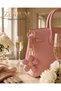 Trendy Bag Charm and Ornament Keychain with Crystal Stones and Flower Figure Premium - 4