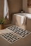 Bath Mat Set of 2 with Non-Slip Base and Washable 60X90 cm - 50X60 cm