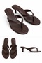 Women's Brown Thin Strap Low Heel Flip Flops Velaj - 4
