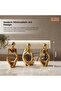 Beram Gold Thinker Statue Set of 3 Left Right and Middle Abstract Resin Sculptures Modern Matte Gold Thinker Figurines for Home Décor Office Desk Bookshelf Living Room Art Display - 2