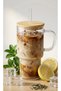 800 Ml, 600 ml Borosilicate Glass Quencher Thermos Mug - Bamboo Lid, Straw, Cold Coffee and Beverage Cup - 5
