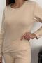 Women's Mink Bottom-Top Set Thermal Bottom-Top Set Long Sleeve Crew Neck Plain Tight Leg - 4