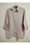 Cotton-Viscose Summer Shirt, Three-Quarter Sleeves, Oversize, Buttoned Shirt
