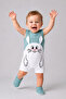 Baby Boy Rabbit Patterned Summer Jumpsuit Ribbed Cotton Sleeveless Baby Romper Snap Fastener Romper 0-9 Months - 6