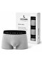 Men's Lycra Cotton Breathable Combed Cotton 9-Piece Boxer Briefs Black Gray Navy Blue - 3