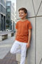 Boy's T-Shirt Orange Short Sleeve T-Shirt Basic Anti-Sweat Flexible Fabric 100% Cotton Seasonal Tshirt Plain Unprinted (2-13 Years) - 3