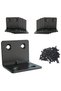 A set of 24 gussets, measuring 31x31x37 mm, black, made of stainless steel, suitable for wooden and metal furniture.