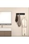 Wall-Mounted Space-Saving Foldable Aluminum Coat & Towel Rack with Retractable Hooks (Black) - 5