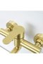 360° rotating wall-mounted kitchen faucet, single-handle kitchen sink mixer faucet, made of 304 stainless steel with a brushed gold finish. - 2
