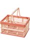 Foldable Storage Box Handle Milk Carton Plastic Shopping Basket Pine Cone Light Pink Large
