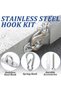 Stainless steel M5 eyelets, stainless steel hooks, 6 stainless steel perforated plates, perforated plates and carabiners - 2