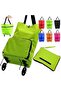 Wheeled shopping cart (1 piece), foldable, eco-friendly, handle for grocery shopping (rose red). - 5