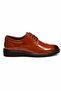 Men's Patent Leather Classic Lace-Up Oxford Shoes – Tan 2208 - 4