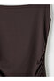 Brown Square Neck Gathered Bodycon Dress - 7