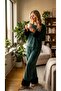 Women's Plus Size Plush Fur Cuffed Velvet Pajama Set Home Wear (M-5Xl Options) - 4
