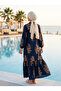 Viscose Fabric Gold Embroidered Hijab Dress - 3
