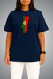 Oversize Portugal Flag and Map Chest Printed Unisex T-Shirt - 2