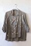 Italian Mink Shirt Collar Long Sleeve Buttoned Sequined Embroidered Linen Look Woven Shirt 70 60 - 2