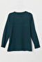 Plus Size Knit Sweater - Petrol Green - 4