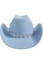 Women's Western Cowboy Hat with Rhinestones and Wide Brim