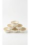 Enamel Soup Bowl Breakfast Bowl Cookie Bowl Storage Bowl with Gold Detail Cream 11 cm 6 Pieces - 2