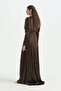 Beli Stone Accessory Evening Dress - Brown - 4