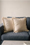 2-Piece Tasseled Linen Dowry Decorative Throw Pillow Cover 100% Cotton Burlap Fabric with Zipperless Cover 45X45 cm