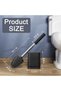 Toilet brush silicone toilet brush with holder, 13.4x6.5x16.3 cm, Stainless Steel handle, Black, Flexible head - 2