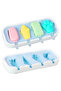 2-pack 8-hole BPA-free silicone popsicle molds with fruit patterns and sticks for kids