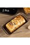 Non-stick bread molds, 2-piece set. Rectangular carbon steel bread molds, suitable for making bread, toast, cakes and baked goods.