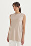 Sleeveless Combed Cotton Undergarment - Stone - 2