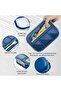 Kids' lunchbox, children's lunch box, adult lunch box, 4-compartment leak-proof, includes sauce and snack pot/serving set (navy blue) - 2