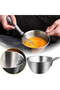 Silver stainless steel mixing bowl with handle, small kitchen prep bowl with graduations, suitable for cooking, baking and meal preparation. - 4
