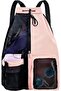 Mesh Beach Backpack - 48×15×29 cm - Capacity approx. 20-35 liters - Drawstring Swim Bag - Waterproof Swim Bag - Unisex Sports Backpack - Pink