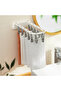 Multi-clip clothes rack, foldable, wall-mountable, strong load-bearing capacity, windproof, includes clothes hangers. - 5
